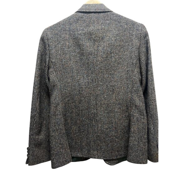 Harris Tweed Vintage 90's Gray Wool Houndstooth Tailored Blazer - Picture 7 of 9